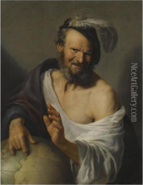 Democritus Oil Painting - Hendrick Bloemaert