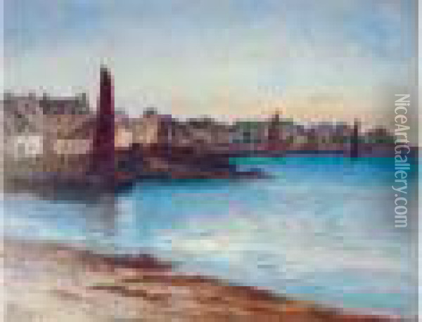 Port De Peche Au Crepuscule Oil Painting - Louis Timmermans