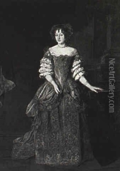 Portrait Of A Lady, Said To Be Henriette Maria Stuart Oil Painting - Pierre Mignard the Elder
