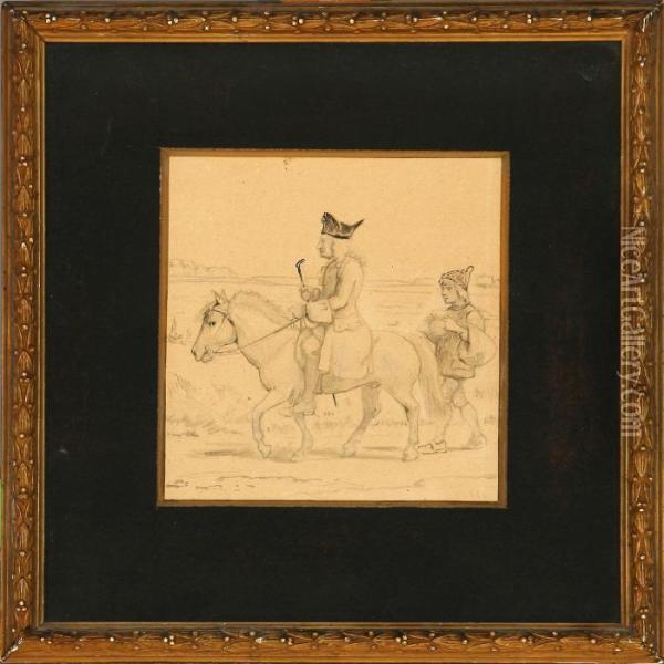 Noble Man On Horseback Oil Painting - Wilhelm Marstrand