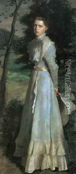 Miss Tibbie Nairn I Oil Painting - Harrington Mann