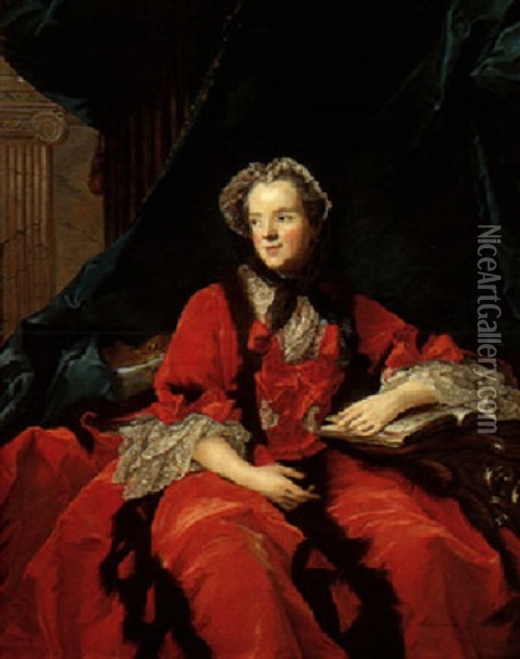 Portrait Of Queene Marie Leczcinska Of France Oil Painting - Jean Marc Nattier