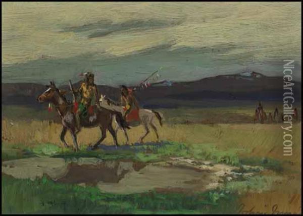 Two Natives On Horseback Oil Painting - John Innes
