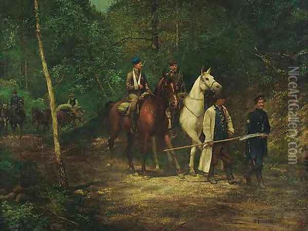 Insurgents of 1863 Oil Painting - Ryszard Okninski
