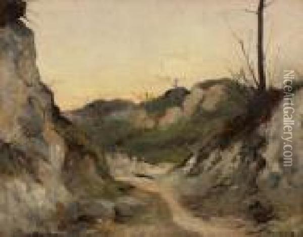 etude D'un Chemin Dans Le Dauphine Oil Painting - Karl Pierre Daubigny