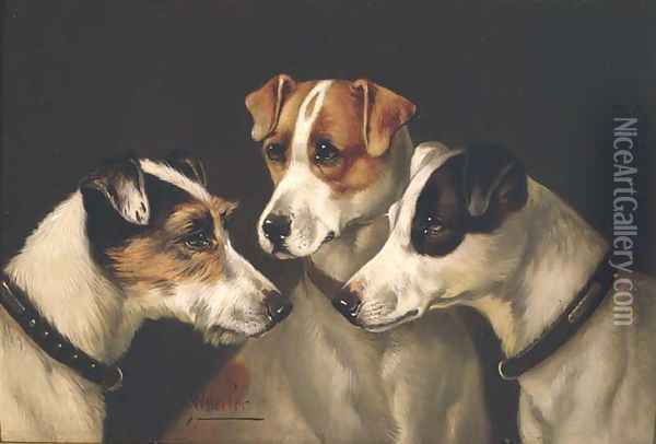 The Hounds Oil Painting - Alfred Wheeler