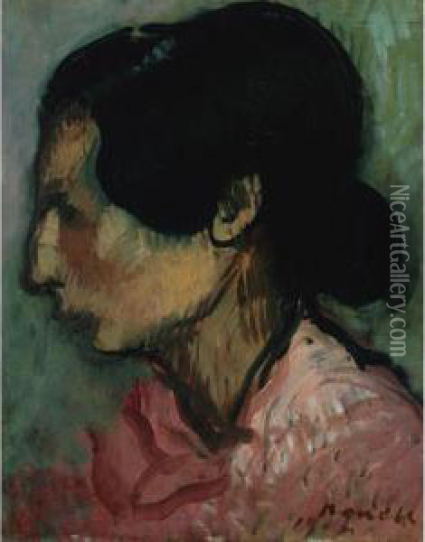 Estudi (gitana) (study Of A Gypsy) Oil Painting - Isidro Nonell