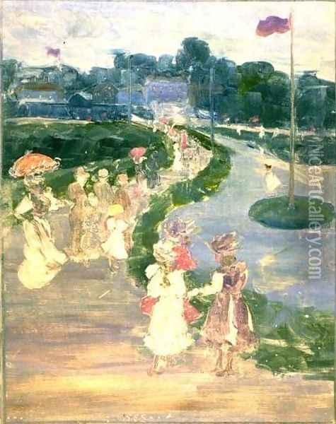 After the Review Oil Painting - Maurice Brazil Prendergast