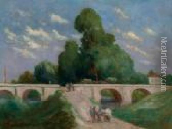 Le Pont Sur Le Loing, A Montargis Oil Painting - Maximilien Luce