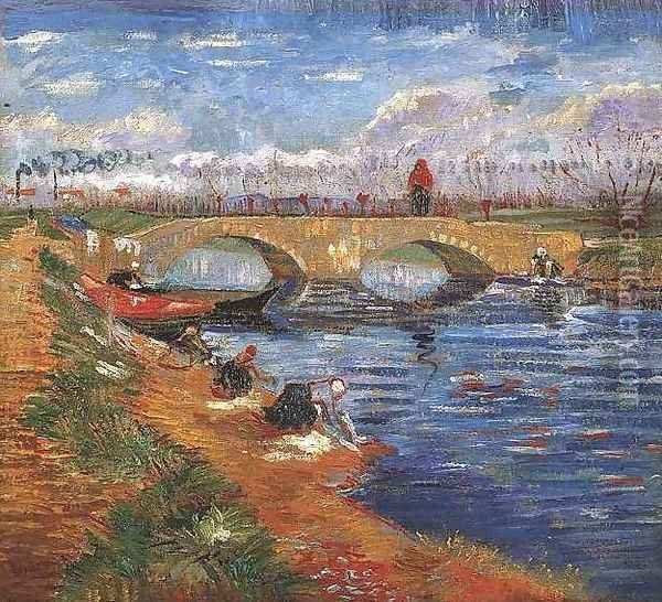 The Gleize Bridge Over The Vigueirat Canal Oil Painting - Vincent Van Gogh