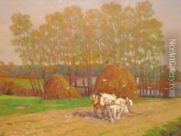 Spring Ploughing Oil Painting - Frederick Hall