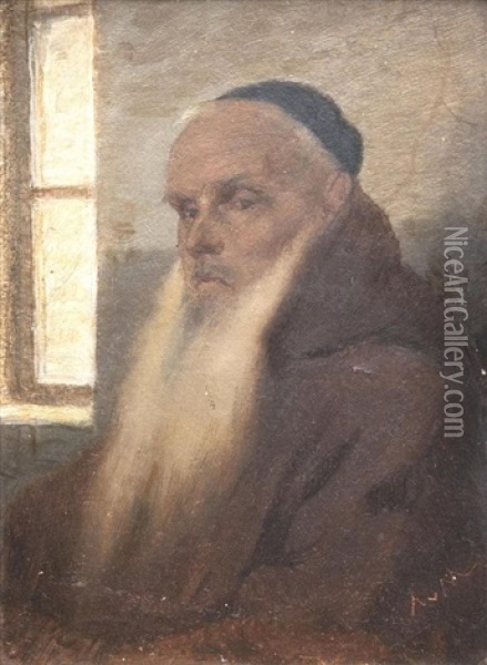 Portrait D'un Vieil Homme Juif Oil Painting - Alfred van (Jacques) Muyden