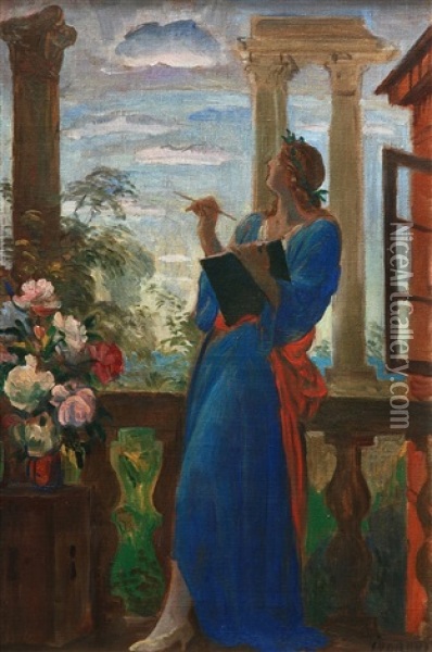 Alegorie Malirstvi Oil Painting - Jakub Obrovsky