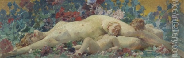 The Sleeping Venus Oil Painting - Zdzislaw Jasinski