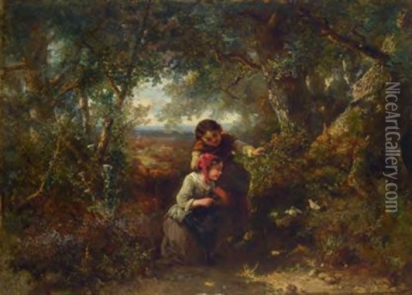 Zwei Kinder Finden Ein Vogelnest Oil Painting - Mari ten Kate