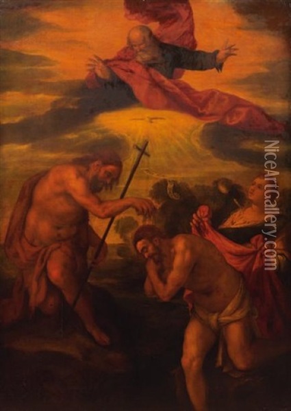 Le Bapteme Du Christ Oil Painting - Jacopo Palma il Vecchio