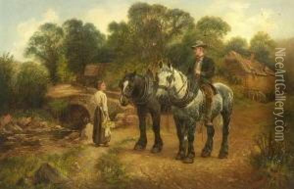 Bauer Mit Pferden Oil Painting - Wilson Hepple