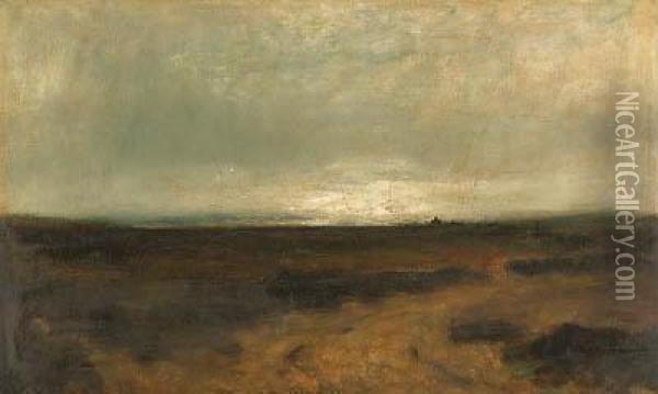 Evening On The Moors Oil Painting - David Young Cameron