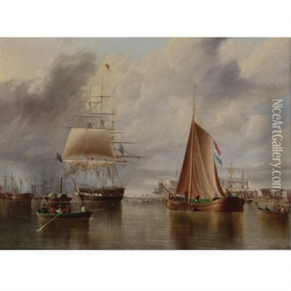 Bound For The Sea Oil Painting - James Edward Buttersworth