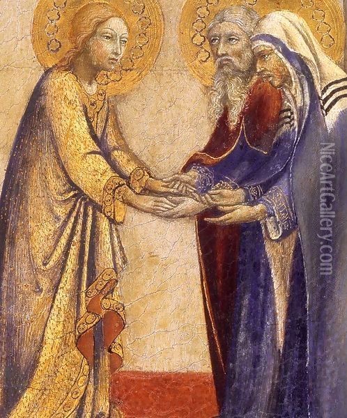Return of the Virgin (detail) Oil Painting - Sano Di Pietro