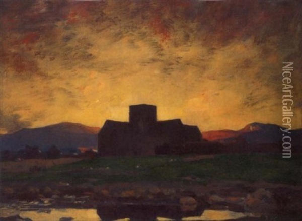 Sunset, Iona Oil Painting - David Young Cameron