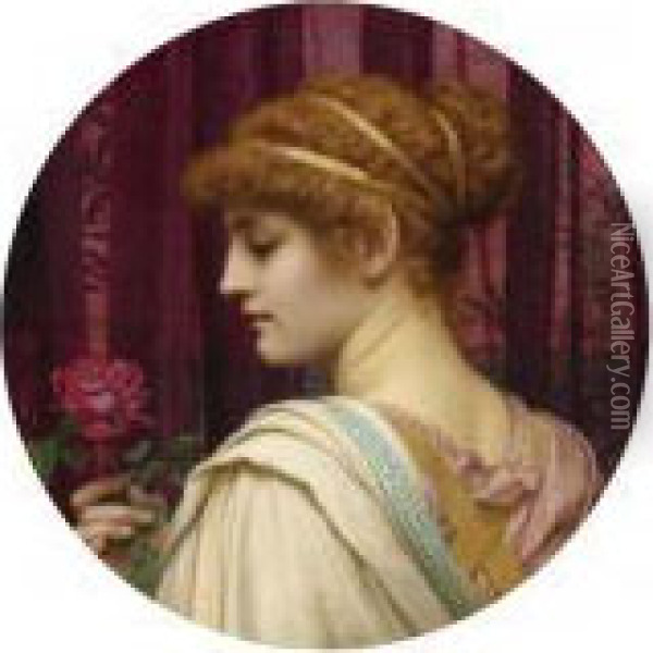 Chloris, A Summer Rose Oil Painting - John William Godward