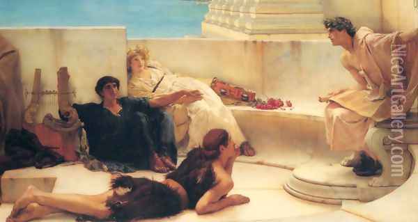 A Reading from Homer Oil Painting - Sir Lawrence Alma-Tadema