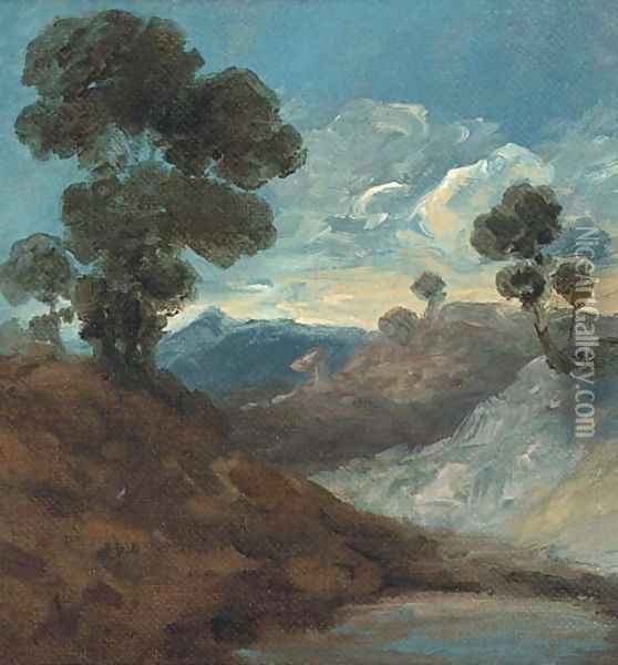 Trees in an extensive landscape, a sketch Oil Painting - Francis Vyvyan Jago Arundale