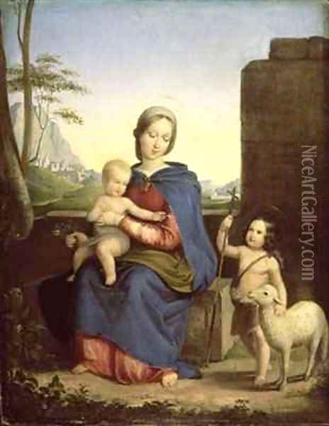 The Holy Family Oil Painting - Melegh Gabor