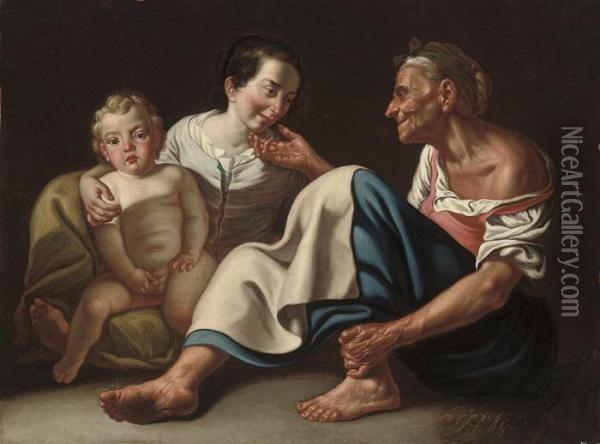 The Three Ages Of Man Oil Painting - Gaspare Traversi