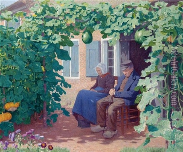 Philemon And Baucis Oil Painting - Ferdinand Hart Nibbrig
