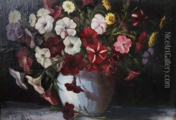 Vase With Flowers Oil Painting - Juan (Alexandru Paraschivescu) Alpar