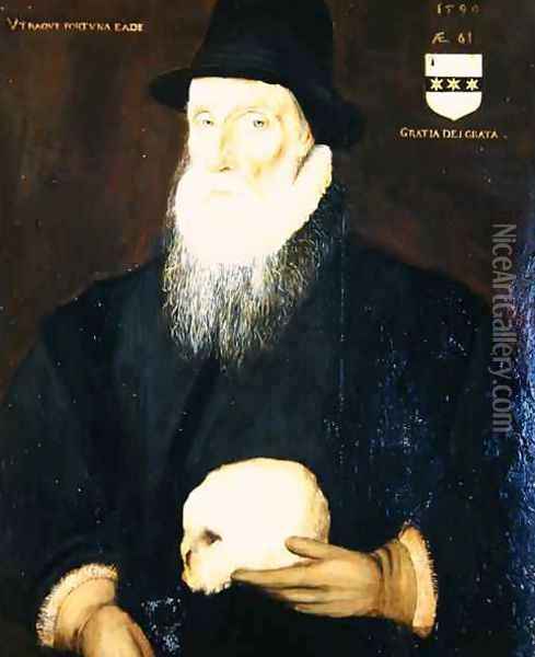 Sir Edward Grimston 1529-1610 as an Old Man Oil Painting - Robert Peake