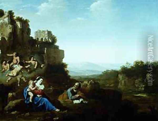 The Holy Family Oil Painting - Jan van Haensbergen