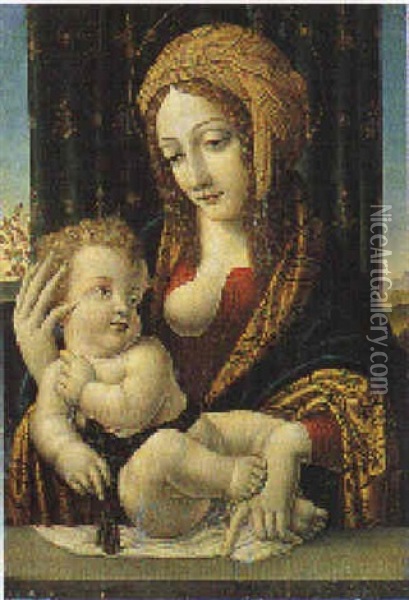 Madonna Con Bambino Oil Painting - Leonardo Da Vinci