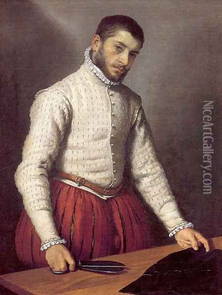 The Tailor c. 1570 Oil Painting - Giovanni Battista Moroni