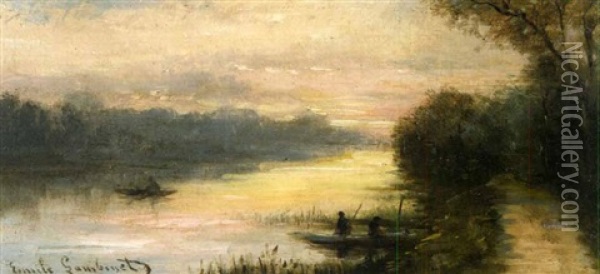Les Pecheurs Oil Painting - Emile Charles Lambinet