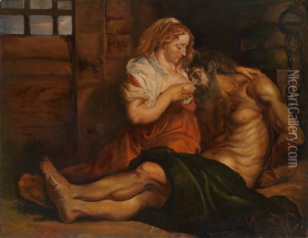 Cimon Und Pero (caritas Romana) Oil Painting - Willem De Poorter