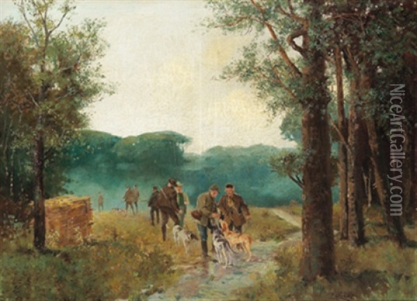 Jager Im Wald Oil Painting - Ernst (Deodat Paul-Ferdinand) Ewald