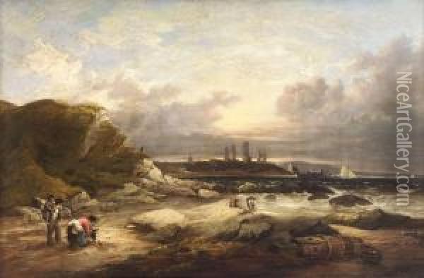 View Of St Andrews From The Shore Oil Painting - John Watson Mclea