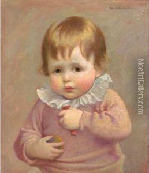 Portrait Of A Child Oil Painting - George Forest De Brush