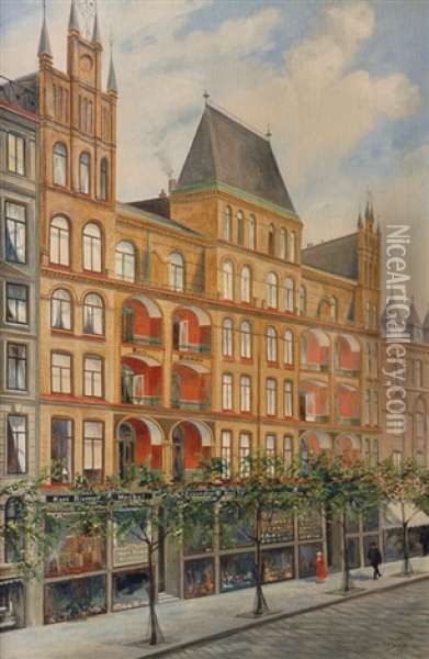 Hamburgian Town House Oil Painting - Peter Jacob Hartleff