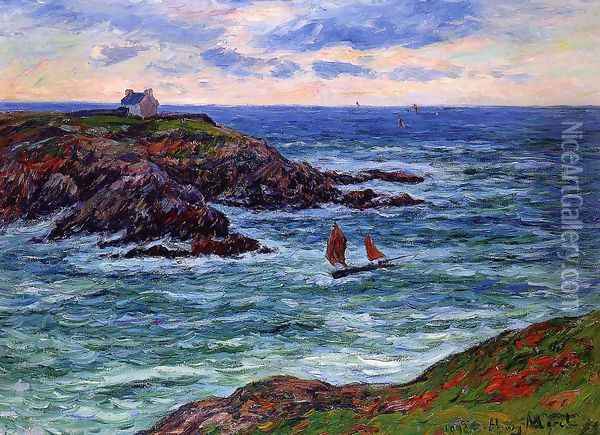 Seascape: Doelan, Brittany Oil Painting - Henri Moret