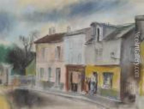 Rue Animee Oil Painting - Vera Rockline