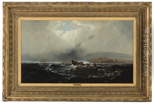 Shipwreck And Rescue Oil Painting - Franklin Dullin Briscoe