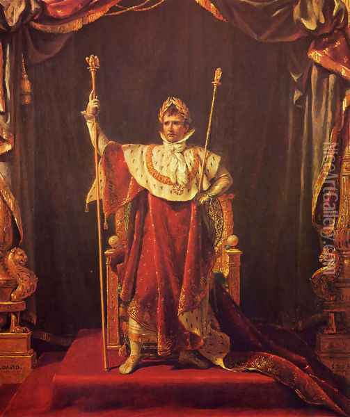 Portrait of Napoleon in imperial garb Oil Painting - Jacques Louis David