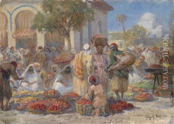 Orientalische Marktszene Oil Painting - Imre Gergely