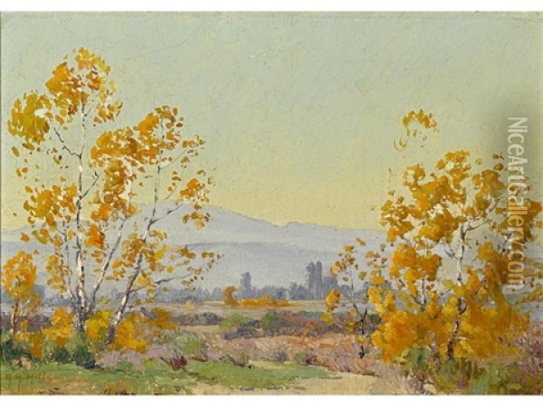 December Morning In The Valley, Near Redlands Oil Painting - Anna Althea Hills