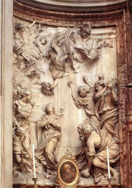 Stoning of St Emerenziana Oil Painting - Ercole Ferrata