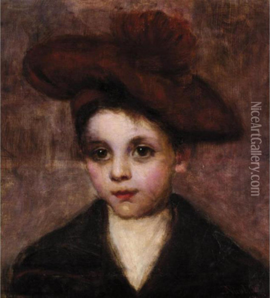 Portrait Of A Boy Oil Painting - Erskine Nicol